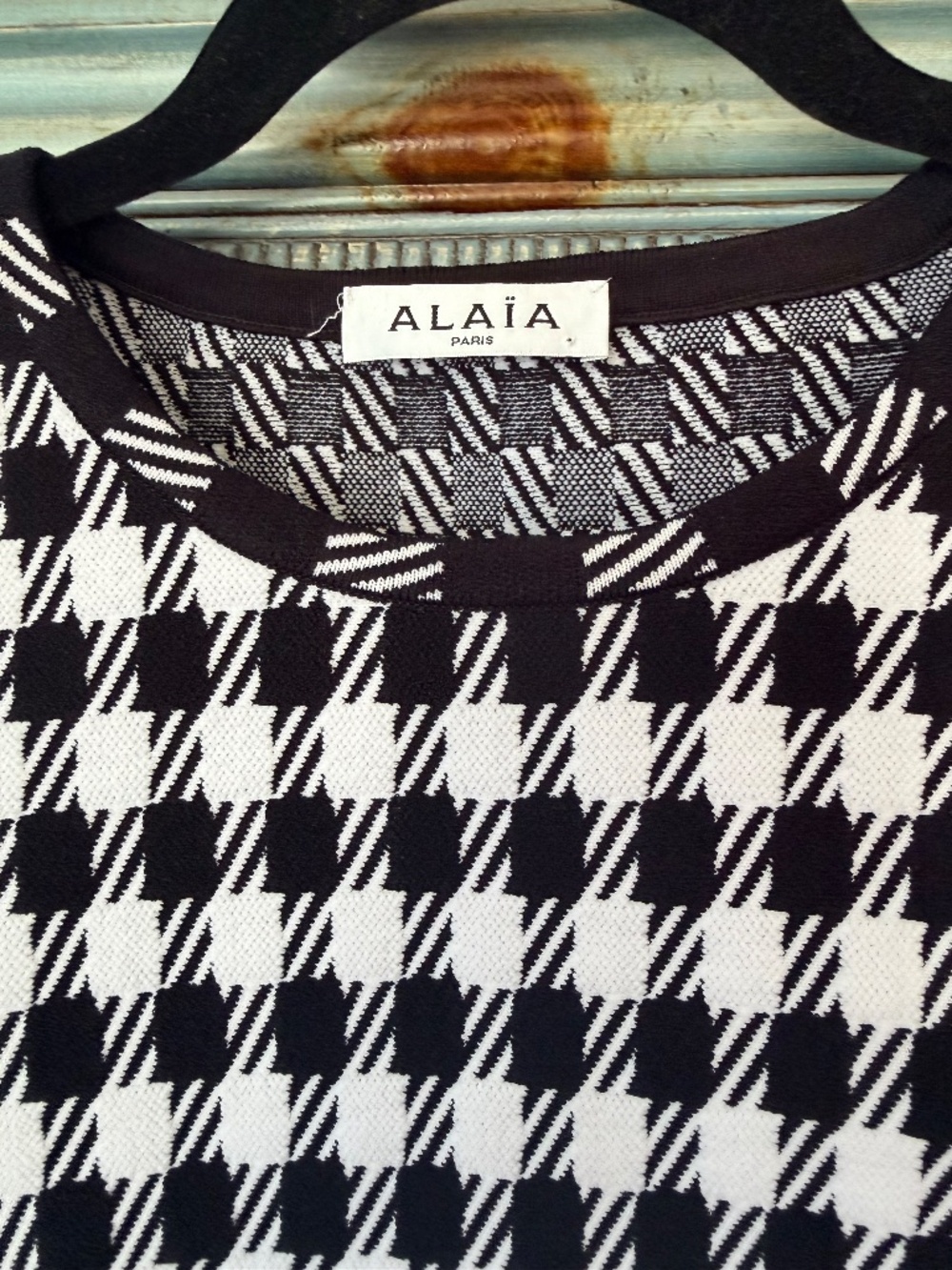 Alaia Check Cropped Top in Noir Blanc Size 44 Made in Italy - Picture 7 of 10